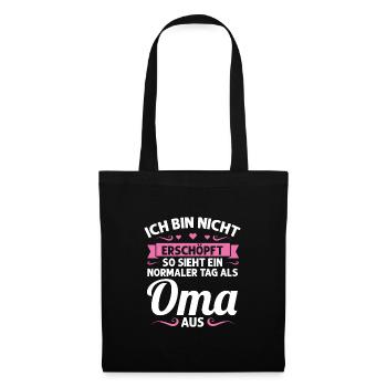 Oma Mutter Tag Omi Geschenk - Stoffbeutel - Schwarz - Vorne