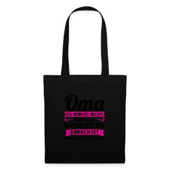 Oma Mutter Tag Omi Geschenk - Stoffbeutel - Schwarz - Vorne