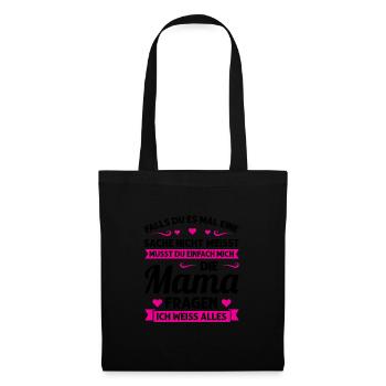 Mutter Mutter Tag Mama Geschenk - Stoffbeutel - Schwarz - Vorne