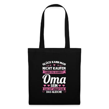 Oma Mutter Tag Omi Geschenk - Stoffbeutel - Schwarz - Vorne