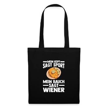 Schnitzel Wiener Schweineschnitzel Geschenk - Stoffbeutel - Schwarz - Vorne