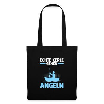 Angeln Fisch Fischen Geschenk - Stoffbeutel - Schwarz - Vorne
