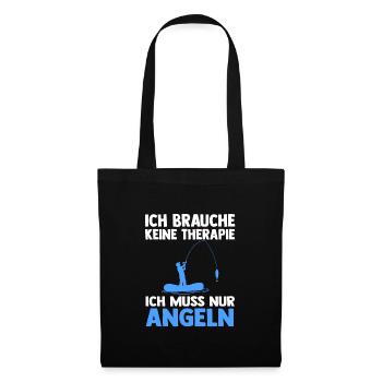 Angeln Fisch Fischer Geschenk - Stoffbeutel - Schwarz - Vorne
