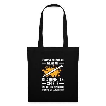 Klarinette Musik Klarinettist Geschenk - Stoffbeutel - Schwarz - Vorne