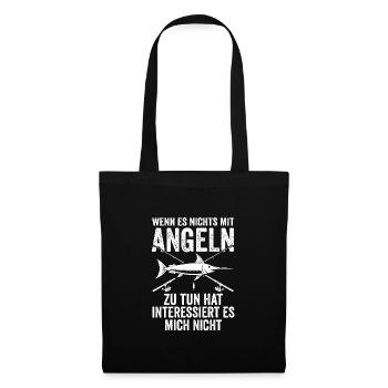 Angeln Fische Fischer Geschenk - Stoffbeutel - Schwarz - Vorne
