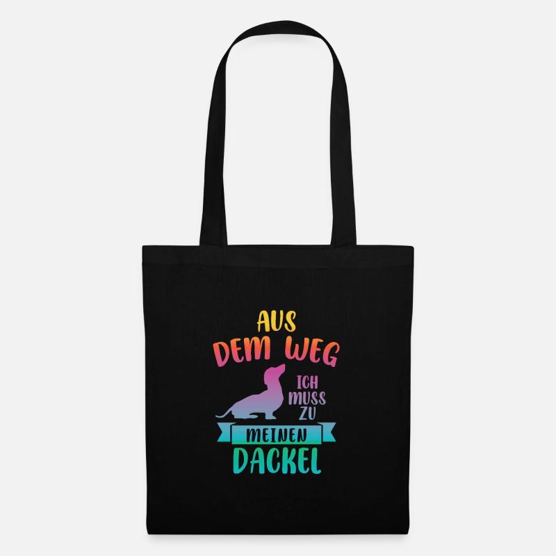 Dackel Hund Dachshunde Geschenk - Stoffbeutel - Schwarz