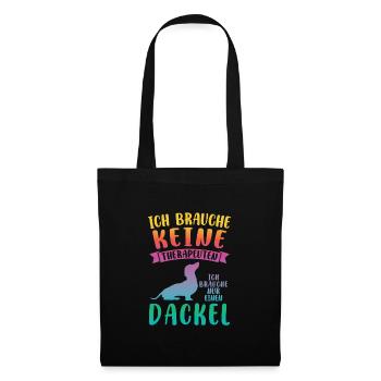 Dackel Hund Dackel Besitzer Geschenk - Stoffbeutel - Schwarz - Vorne
