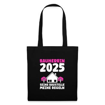 Bauherr Traumhaus Bauherrin Geschenk - Stoffbeutel - Schwarz - Vorne