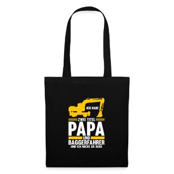 Bagger Fahrer Bagger Bauen Geschenk - Stoffbeutel - Schwarz - Vorne