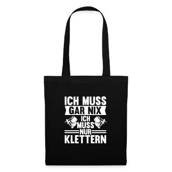 Berge Klettern Kletter Geschenk - Stoffbeutel - Schwarz - Vorne