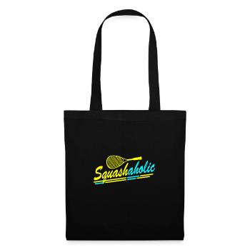 Squash Ball Sport Rückschlag Spiel Geschenk - Stoffbeutel - Schwarz - Vorne