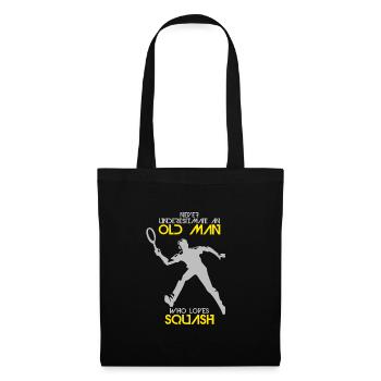Cadeau de jeu de recul de sport de balle de squash - Sac en tissu - noir - Devant