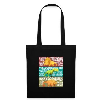 Dinosaurier Dino Saurier Tier Reptil Geschenk - Stoffbeutel - Schwarz - Vorne