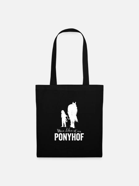 Mein Leben ist ein Ponyhof - Stoffbeutel - Schwarz