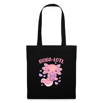 Bubble Tea Axolotl Boba-Lotl - Stoffbeutel - Schwarz - Vorne