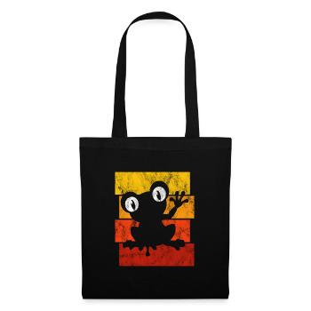 Frosch Frösche Geschenk für Kinder Lustig Witzig - Stoffbeutel - Schwarz - Vorne