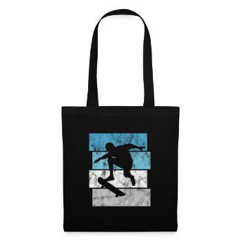 Skateboarder Skateboard Skater Skate Skateing - Sac en tissu - noir - Devant