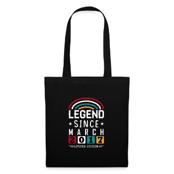 2017 Legend Since Geburtstag Geschenk März - Stoffbeutel - Schwarz - Vorne