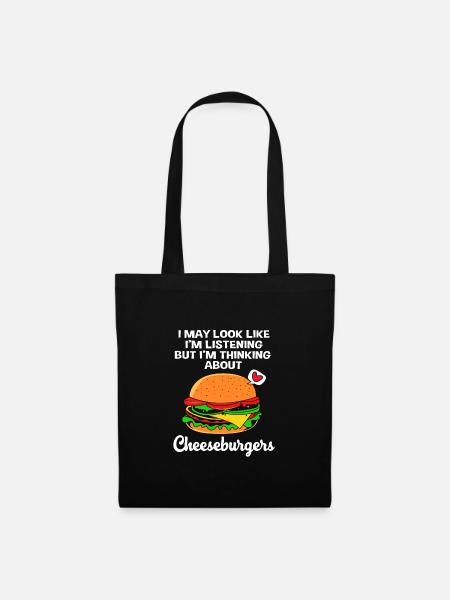 Cheeseburger Burger - Stoffbeutel - Schwarz