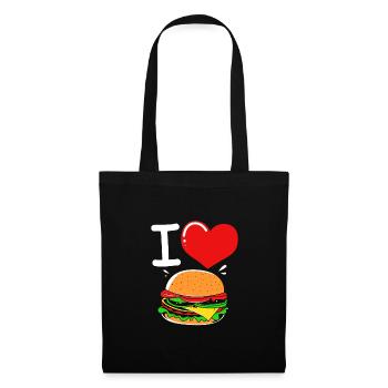 Cheeseburger Burger - Stoffbeutel - Schwarz - Vorne