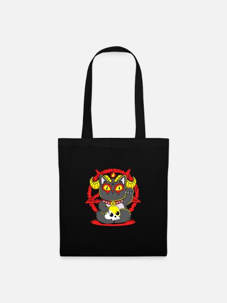 Maneki Neko Japan Glücksbringer - Stoffbeutel - Schwarz