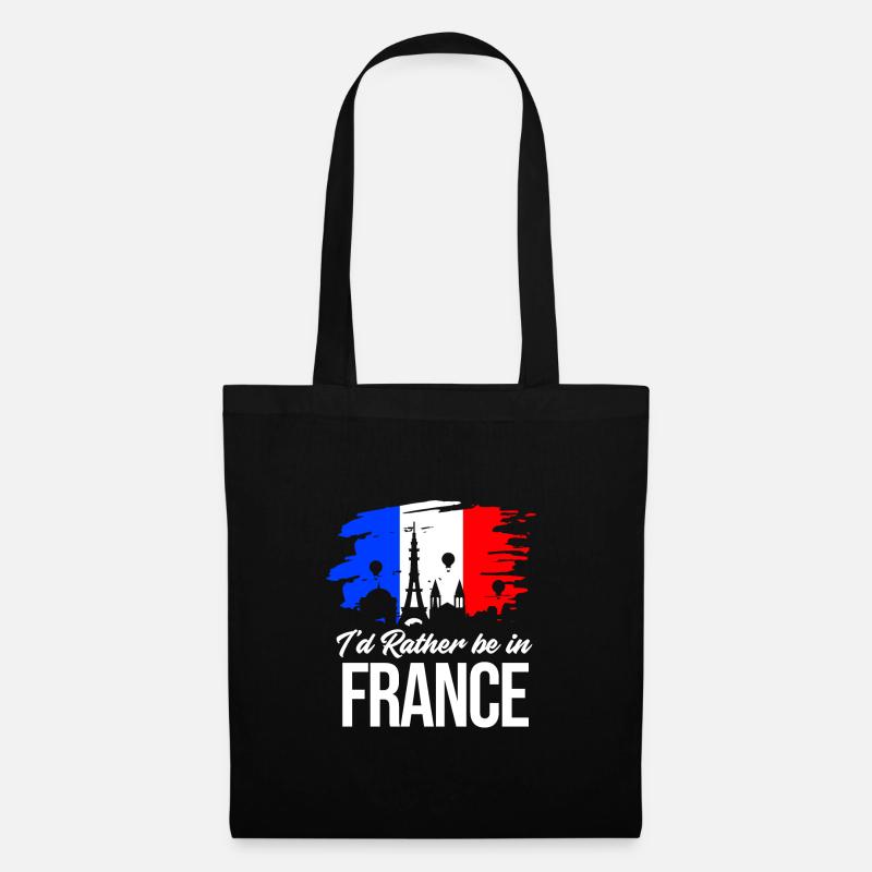 Frankreich - Stoffbeutel - Schwarz