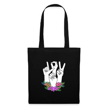Sign language sign ASL deaf - Tote Bag - black - Front