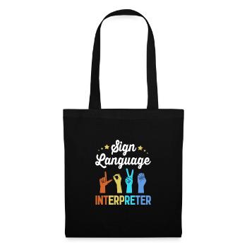 Sign language sign ASL deaf - Tote Bag - black - Front