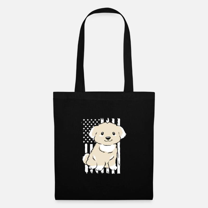 Malteser Hund - Stoffbeutel - Schwarz