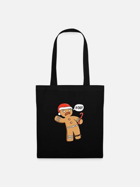 Lebkuchenmann Lebkuchenherz Lebkuchen Naschen - Stoffbeutel - Schwarz