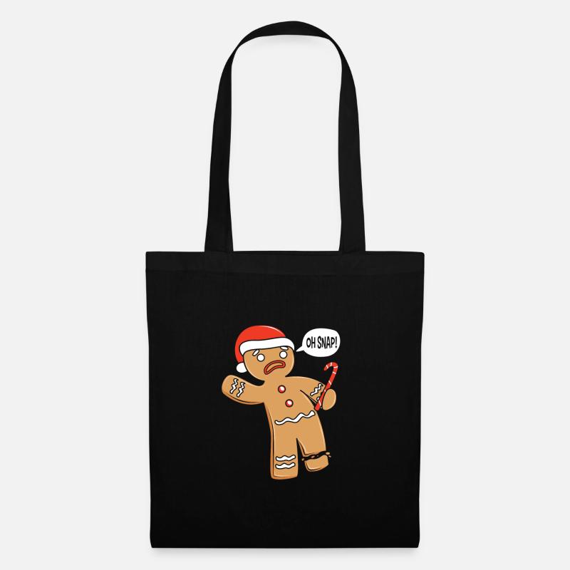 Lebkuchenmann Lebkuchenherz Lebkuchen Naschen - Stoffbeutel - Schwarz