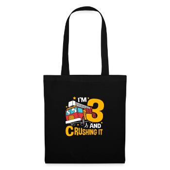 Fire Truck Children's Birthday Party - Tote Bag - black - Front