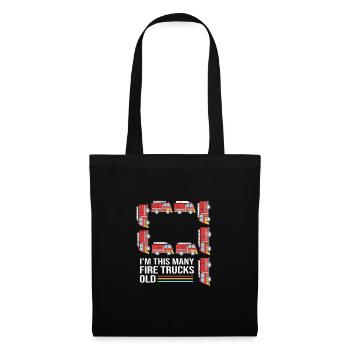 Fire Truck Children's Birthday Party - Tote Bag - black - Front