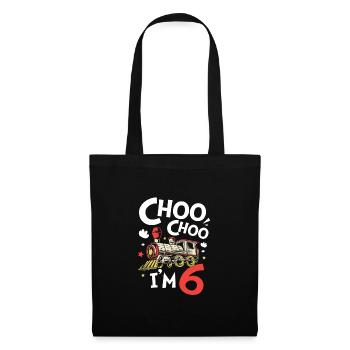 Anniversaire des enfants Train Train Conducteur Locomotive - Sac en tissu - noir - Devant