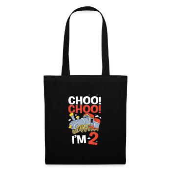 Anniversaire des enfants Train Train Conducteur Locomotive - Sac en tissu - noir - Devant