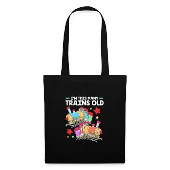 Anniversaire des enfants Train Train Conducteur Locomotive - Sac en tissu - noir - Devant