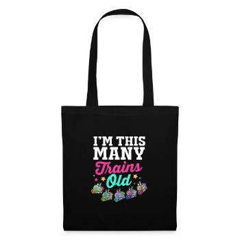 Anniversaire des enfants Train Train Conducteur Locomotive - Sac en tissu - noir - Devant
