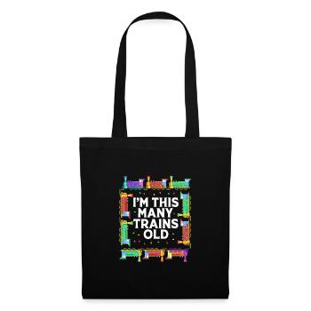 Anniversaire des enfants Train Train Conducteur Locomotive - Sac en tissu - noir - Devant