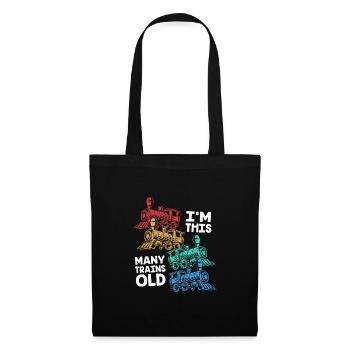 Anniversaire des enfants Train Train Conducteur Locomotive - Sac en tissu - noir - Devant