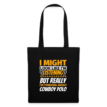 Cowboy Polo Fun Gift - Tote Bag - black - Front