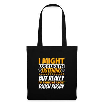 Touch Rugby lustiges Geschenk - Stoffbeutel - Schwarz - Vorne