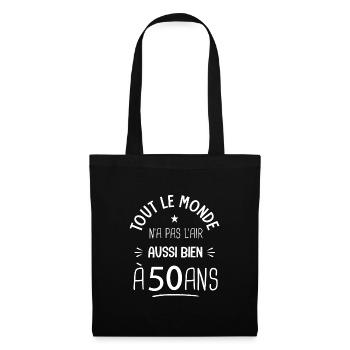 50 ans anniversaire 50 ans Cadeau 50 ans - Sac en tissu - noir - Devant