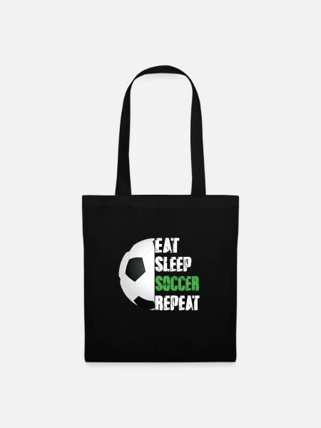 Eat Sleep Soccer Repeat - Stoffbeutel - Schwarz