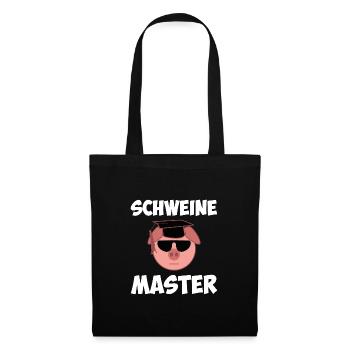 Schweine Master lustiger Studenten Spruch - Stoffbeutel - Schwarz - Vorne