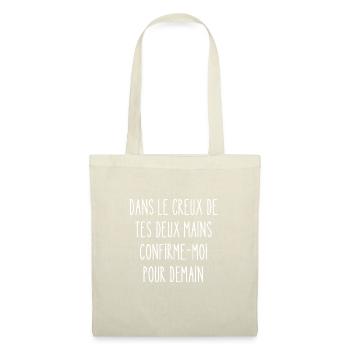Dans le creux de tes deux mains 3 - Sac en tissu - nature - Devant