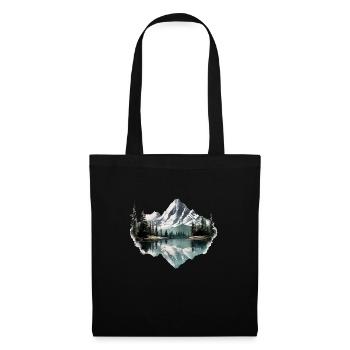 Beautiful landscape with mountains, gift hiking - Tote Bag - black - Front