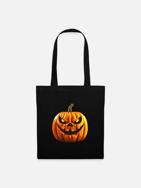 Kürbis böse Gesicht Halloween Böser Kürbis - Stoffbeutel - Schwarz