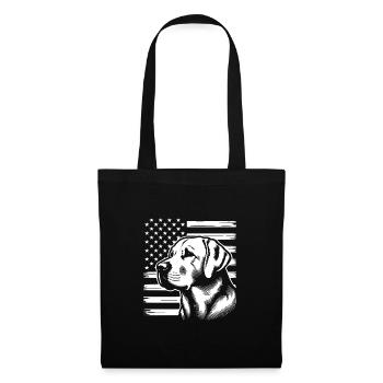 Labrador Retriever Lab with American Flag - Tote Bag - black - Front