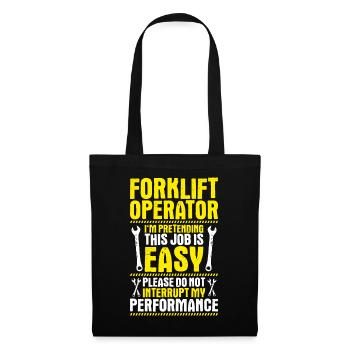 Staplerfahrer Gabelstaplerfahrer Forklift Operator - Stoffbeutel - Schwarz - Vorne