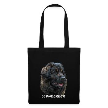 Leonberger,Hundekopf,Hunderasse,Hund,Hunderasse - Stoffbeutel - Schwarz - Vorne